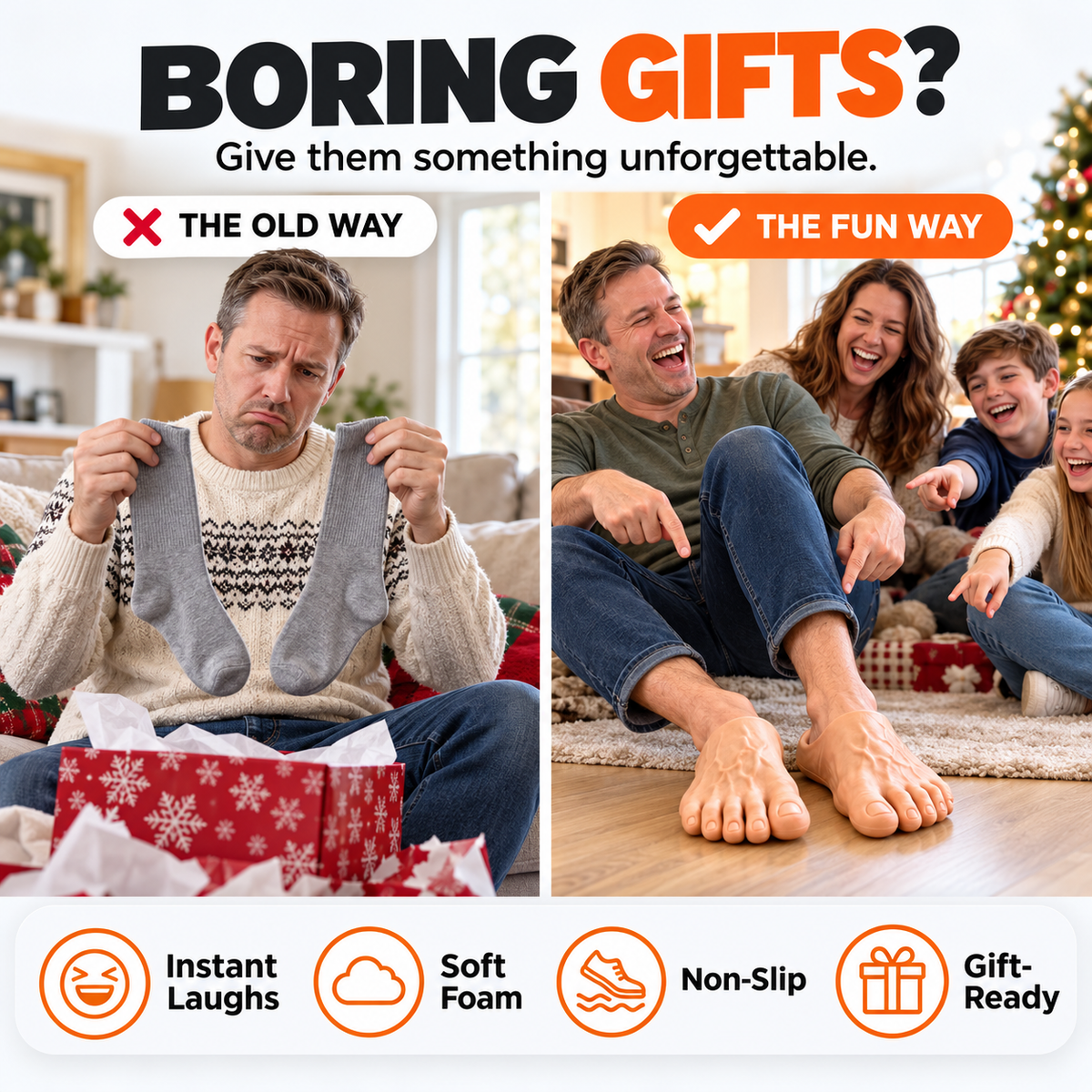 Barefoot Prank Slippers