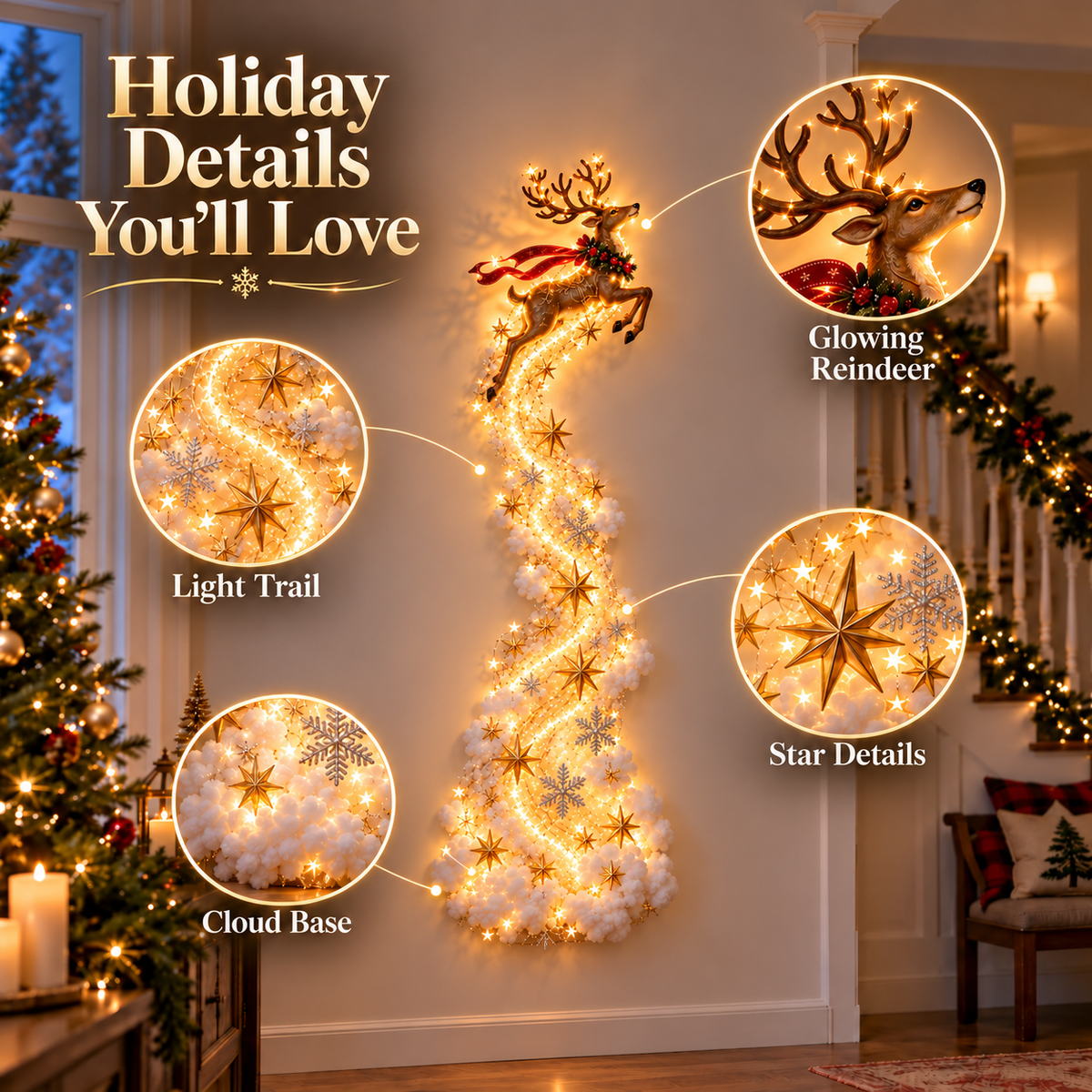 ✨Christmas Magic Trail Wall Light - A Little Christmas Magic, Right on Your Wall✨