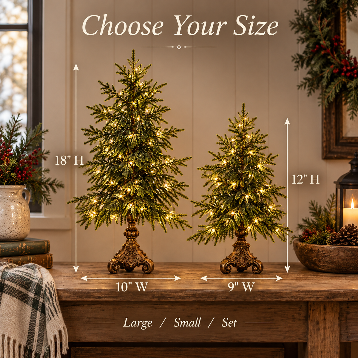 2027 Vintage Lighted Norfolk Pine Trees — A Cozy Christmas Glow for Every Corner