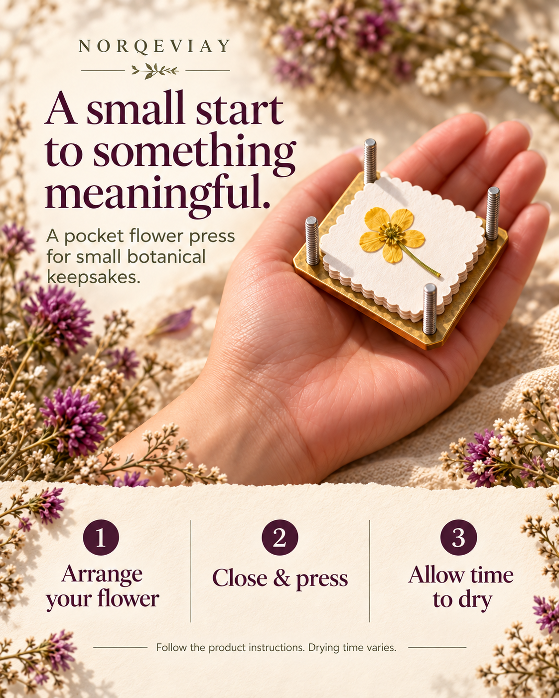 🔥  50% OFF –✨Mini Flower Press | Small Portable Pocket Press