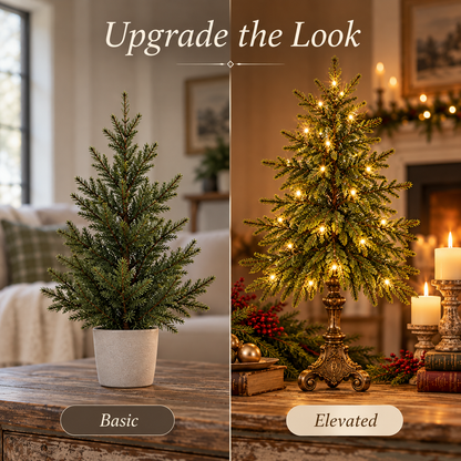 2027 Vintage Lighted Norfolk Pine Trees — A Cozy Christmas Glow for Every Corner