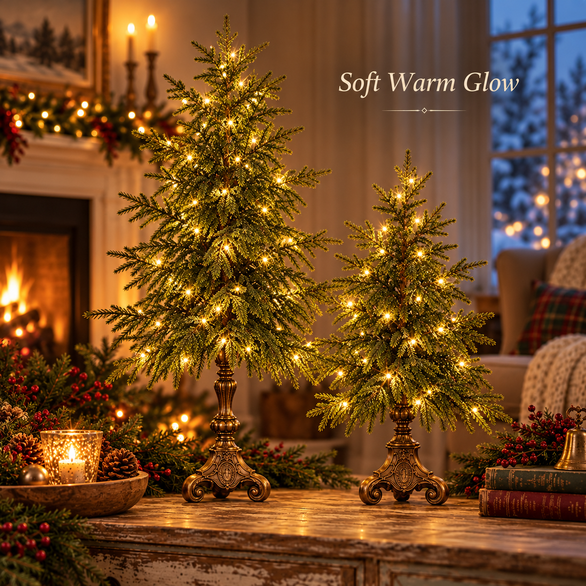 2027 Vintage Lighted Norfolk Pine Trees — A Cozy Christmas Glow for Every Corner