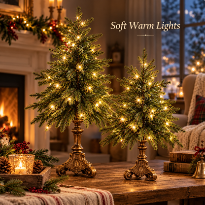 2027 Vintage Lighted Norfolk Pine Trees — A Cozy Christmas Glow for Every Corner