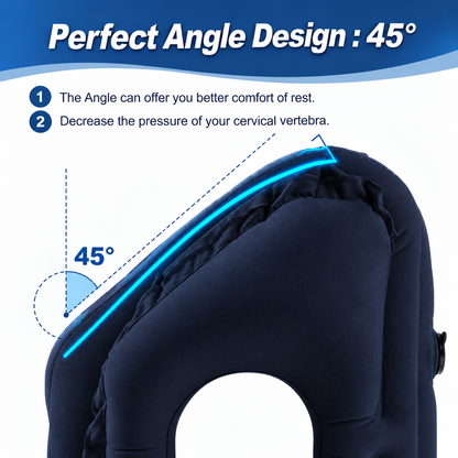 ✈️ 50% OFF! 💨 Inflatable Travel Pillow | 360° Support – Soft Flocking, Quick Inflate, Compact