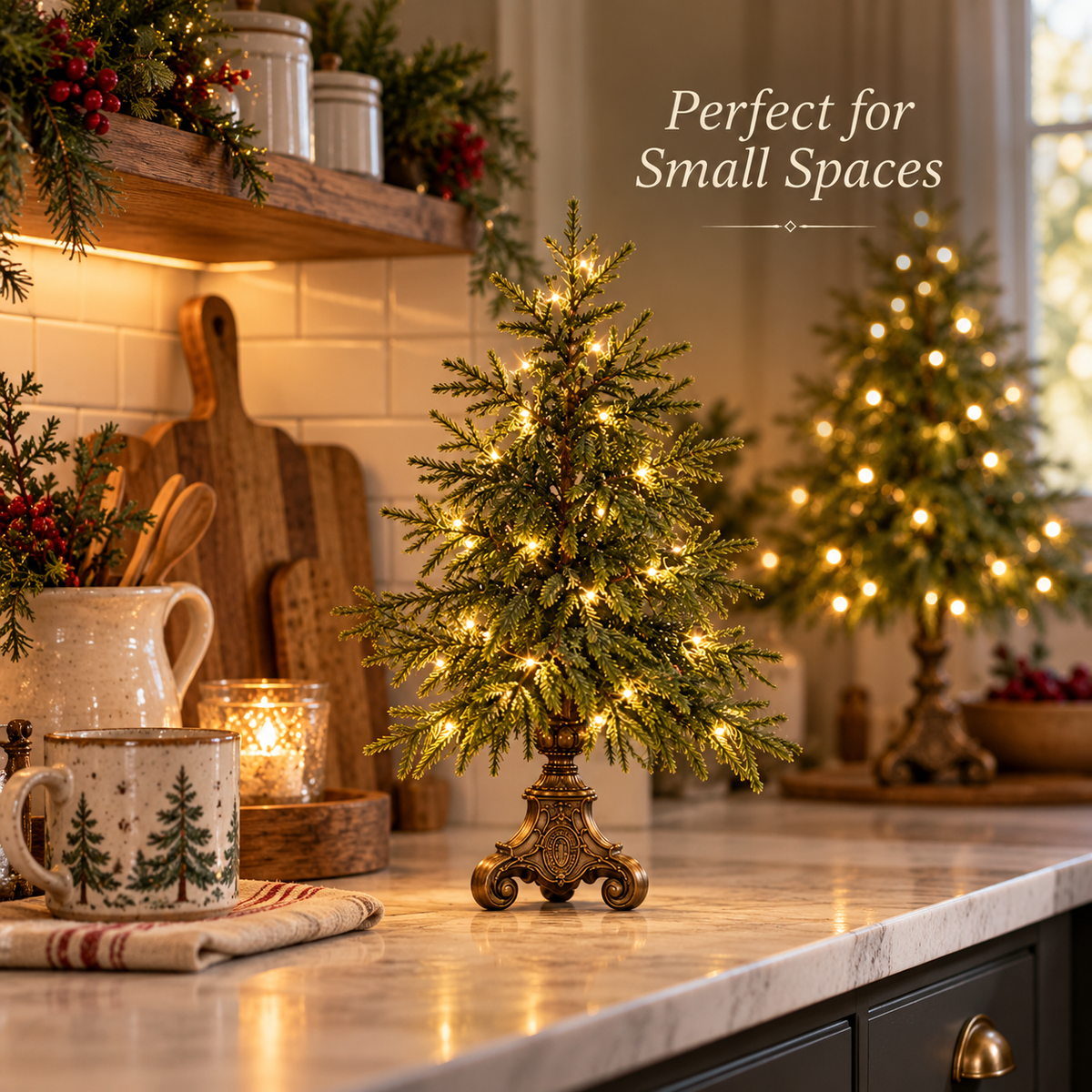 2027 Vintage Lighted Norfolk Pine Trees — A Cozy Christmas Glow for Every Corner