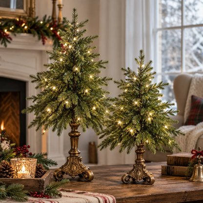 2027 Vintage Lighted Norfolk Pine Trees — A Cozy Christmas Glow for Every Corner